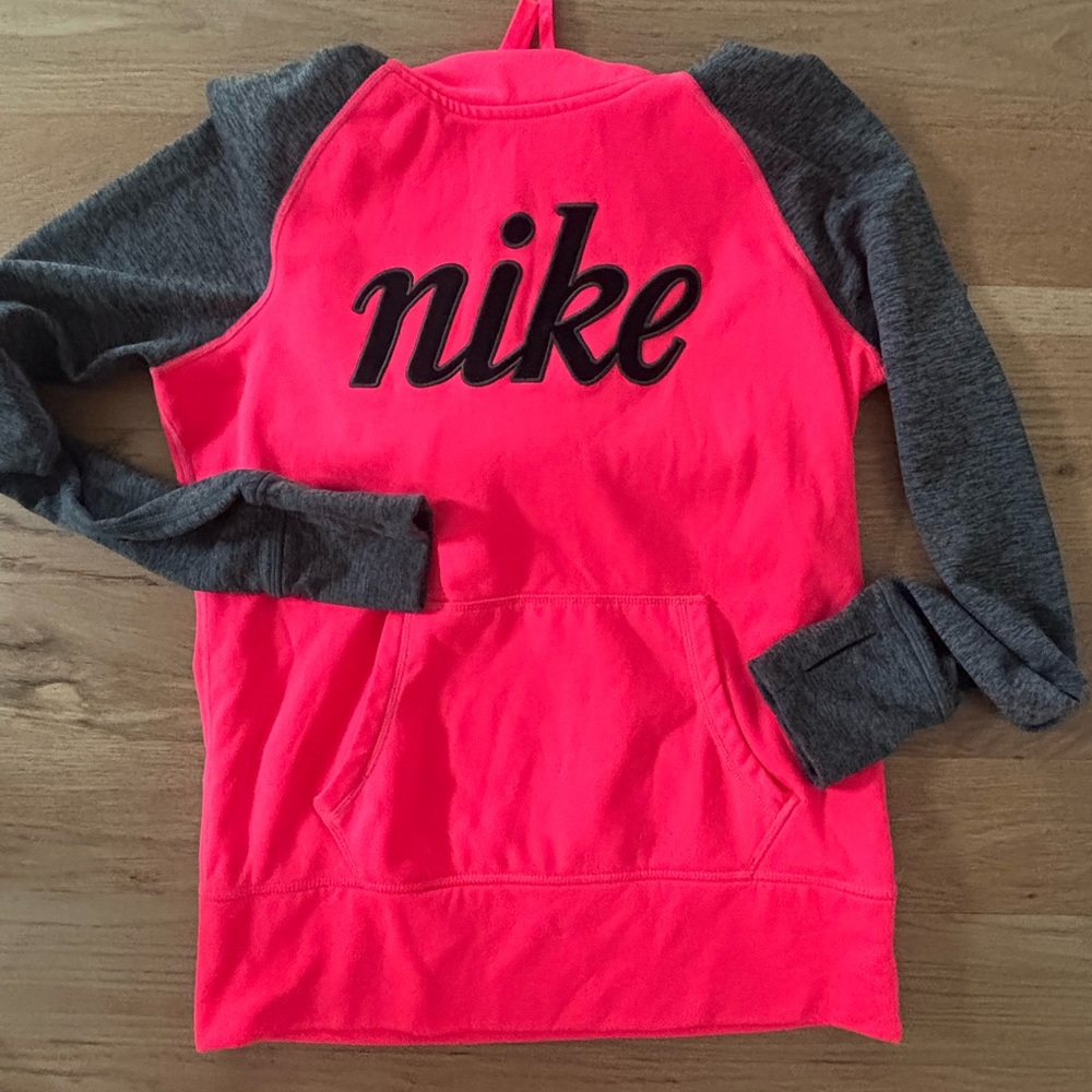 Girls Nike Neon Pink and Charcoal Sweatshirt